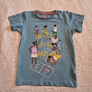 Piccolina girls size 10 light blue short sleeve shirt VVGUC